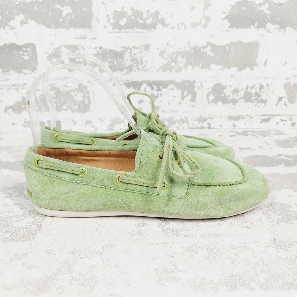 NEW Sperry Slimboat LTT Sneakers Women 5.5 Green Suede Preppy Coastal M554 - Picture 5 of 11